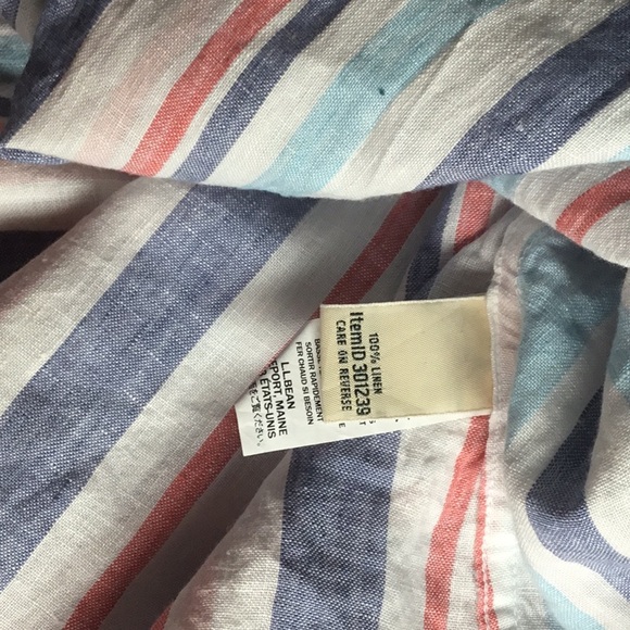L.L. Bean Awning Striped Button Front Shirt 2X - Picture 7 of 7